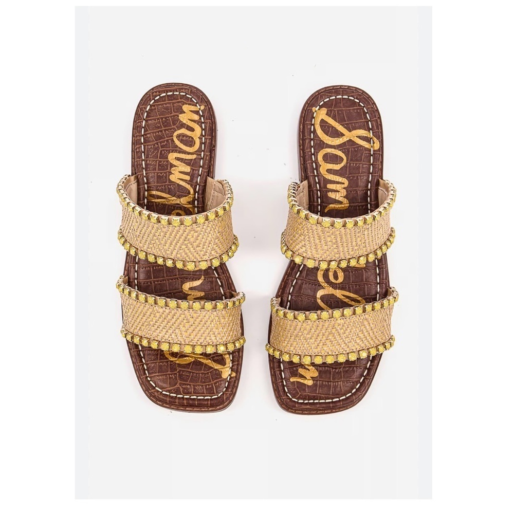 Sam Edelman gold and Tan hopie Sandals size 7.5
